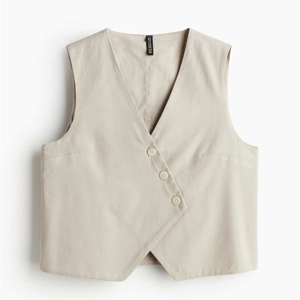 Beige Sleeveless Vest Top